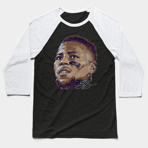 Saquon Barkley New York G Portrait Baseball T-Shirt by caravalo